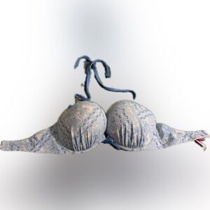 Victoria's Secret Blue and White Bikini Top